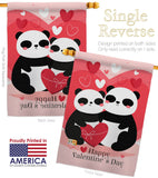 Panda With Love - Valentines Spring Vertical Impressions Decorative Flags HG101074 Made In USA