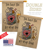 Key Of My Heart - Valentines Spring Vertical Impressions Decorative Flags HG137122 Made In USA