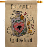 Key Of My Heart - Valentines Spring Vertical Impressions Decorative Flags HG137122 Made In USA