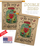 Be My Valentine - Valentines Spring Vertical Impressions Decorative Flags HG137123 Made In USA