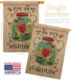 Be My Valentine - Valentines Spring Vertical Impressions Decorative Flags HG137123 Made In USA