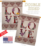 Classic Valentine Love - Valentines Spring Vertical Impressions Decorative Flags HG137144 Made In USA