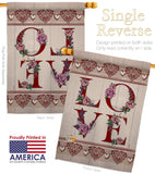 Classic Valentine Love - Valentines Spring Vertical Impressions Decorative Flags HG137144 Made In USA