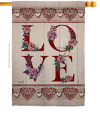 Classic Valentine Love - Valentines Spring Vertical Impressions Decorative Flags HG137144 Made In USA