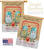 Better Together - Valentines Spring Vertical Impressions Decorative Flags HG137146 Made In USA