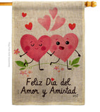 Feliz día del amor - Valentines Spring Vertical Impressions Decorative Flags HG137383 Made In USA