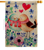 Winter Sweet Birdes - Valentines Spring Vertical Impressions Decorative Flags HG137466 Made In USA