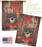 I Love You Beary Much - Valentines Spring Vertical Impressions Decorative Flags HG191093 Made In USA