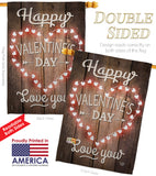 Happy Valentine's Day - Valentines Spring Vertical Impressions Decorative Flags HG191094 Made In USA