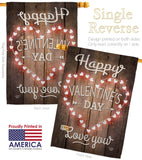 Happy Valentine's Day - Valentines Spring Vertical Impressions Decorative Flags HG191094 Made In USA