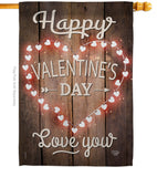 Happy Valentine's Day - Valentines Spring Vertical Impressions Decorative Flags HG191094 Made In USA