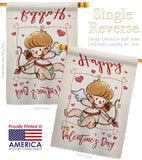 Happy Valentine's Day Cupid - Valentines Spring Vertical Impressions Decorative Flags HG191109 Made In USA