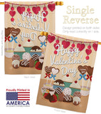 Sweet Valentines Day - Valentines Spring Vertical Impressions Decorative Flags HG192053 Made In USA