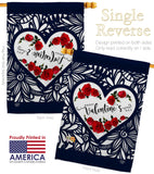 Roses are Love - Valentines Spring Vertical Impressions Decorative Flags HG192152 Made In USA