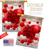 Pop Hearts Valentines Day - Valentines Spring Vertical Impressions Decorative Flags HG192153 Made In USA