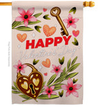 Heart & Luck - Valentines Spring Vertical Impressions Decorative Flags HG192395 Made In USA