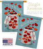 With All My Love - Valentines Spring Vertical Impressions Decorative Flags HG192413 Made In USA