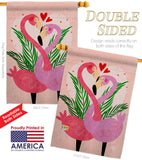 Flamingo Love - Valentines Spring Vertical Impressions Decorative Flags HG192540 Made In USA