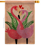 Flamingo Love - Valentines Spring Vertical Impressions Decorative Flags HG192540 Made In USA