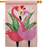 Flamingo Love - Valentines Spring Vertical Impressions Decorative Flags HG192540 Made In USA