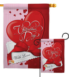 With Love - Valentines Spring Vertical Impressions Decorative Flags HG101002 Made In USA