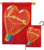 Love Light Bulb - Valentines Spring Vertical Impressions Decorative Flags HG101049 Made In USA