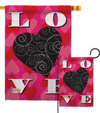 Love Heart - Valentines Spring Vertical Impressions Decorative Flags HG101050 Made In USA