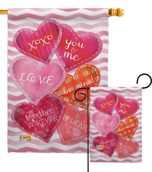 Love Together Forever - Valentines Spring Vertical Impressions Decorative Flags HG101055 Made In USA