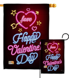 Neon Valentines Love - Valentines Spring Vertical Impressions Decorative Flags HG101057 Made In USA