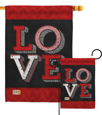 Red Love - Valentines Spring Vertical Impressions Decorative Flags HG101059 Made In USA