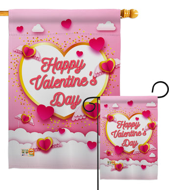Flying Heart Valentine's - Valentines Spring Vertical Impressions Decorative Flags HG101060 Made In USA