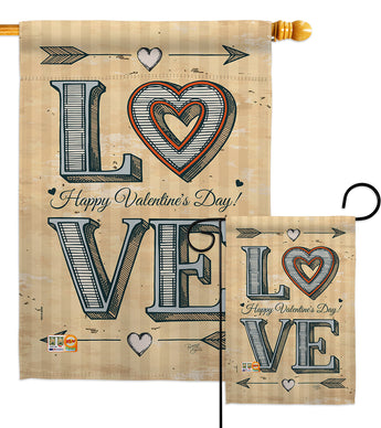 Classic Love - Valentines Spring Vertical Impressions Decorative Flags HG101061 Made In USA