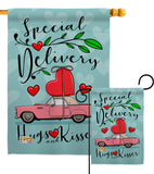 Special Delivery - Valentines Spring Vertical Impressions Decorative Flags HG101064 Made In USA