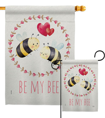 Be My Bee - Valentines Spring Vertical Impressions Decorative Flags HG101077 Made In USA