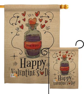 Posion Of Love - Valentines Spring Vertical Impressions Decorative Flags HG137121 Made In USA