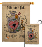 Key Of My Heart - Valentines Spring Vertical Impressions Decorative Flags HG137122 Made In USA