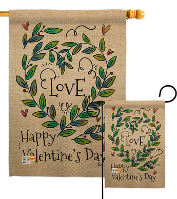 Love Valentine - Valentines Spring Vertical Impressions Decorative Flags HG137124 Made In USA