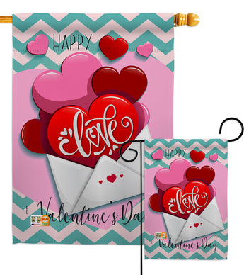 Send My Love Valentine's - Valentines Spring Vertical Impressions Decorative Flags HG137143 Made In USA