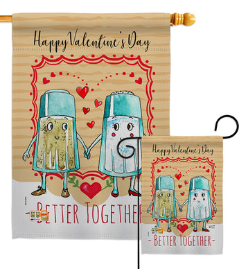 Better Together - Valentines Spring Vertical Impressions Decorative Flags HG137146 Made In USA