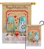 Better Together - Valentines Spring Vertical Impressions Decorative Flags HG137146 Made In USA