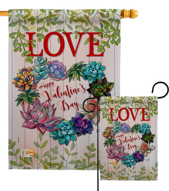 Succa for Love - Valentines Spring Vertical Impressions Decorative Flags HG137147 Made In USA