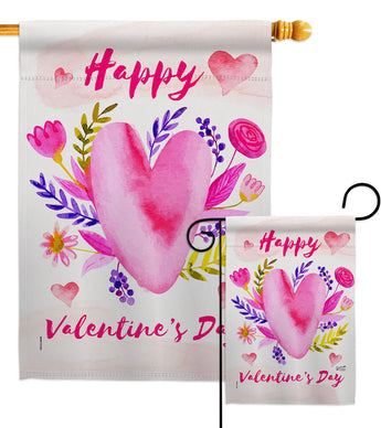 Valentines Bouquet - Valentines Spring Vertical Impressions Decorative Flags HG137393 Made In USA