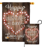 Happy Valentine's Day - Valentines Spring Vertical Impressions Decorative Flags HG191094 Made In USA