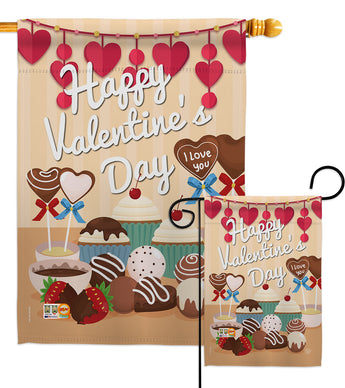 Sweet Valentines Day - Valentines Spring Vertical Impressions Decorative Flags HG192053 Made In USA