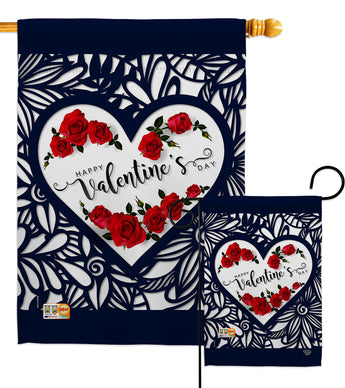 Roses are Love - Valentines Spring Vertical Impressions Decorative Flags HG192152 Made In USA