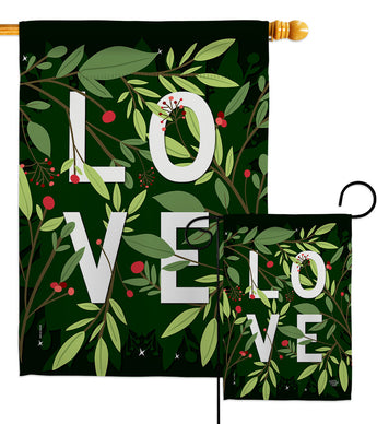 LOVE - Valentines Spring Vertical Impressions Decorative Flags HG192391 Made In USA