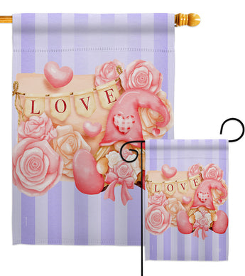 Love Gnome - Valentines Spring Vertical Impressions Decorative Flags HG192409 Made In USA