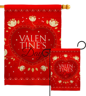 Valentines - Valentines Spring Vertical Impressions Decorative Flags HG192412 Made In USA