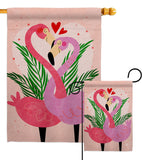 Flamingo Love - Valentines Spring Vertical Impressions Decorative Flags HG192540 Made In USA