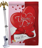 With Love - Valentines Spring Vertical Impressions Decorative Flags HG101002 Made In USA